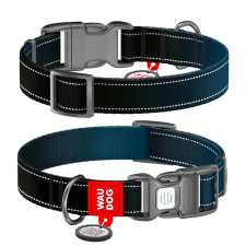  WAUDOG Mono Reflective kutya nyakörv – fekete nyakörv, póráz, hám kutyáknak
