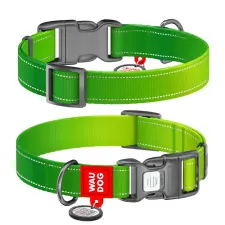  WAUDOG Mono Reflective kutya nyakörv – zöld nyakörv, póráz, hám kutyáknak