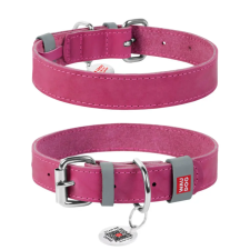 WAUDOG WAUDOG bőr kutya nyakörv - pink nyakörv, póráz, hám kutyáknak