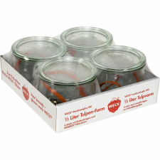 WECK 121020 Tulipán formájú befőttes üveg 4 darabos készlet 0,5L (121020) papírárú, csomagoló és tárolóeszköz