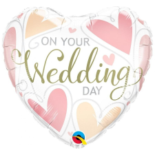  Wedding Day Hearts, Esküvő fólia lufi 46 cm party kellék