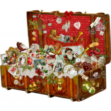 Weihnachtskoffer, A3-Wandkalender – Barbara Behr naptár, kalendárium