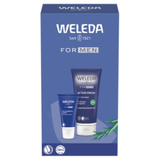 Weleda Férfias frissesség ajándékcsomag, Férfi aktív tusfürdő 200 ml + Férfi arckrém 30 ml kozmetikai ajándékcsomag