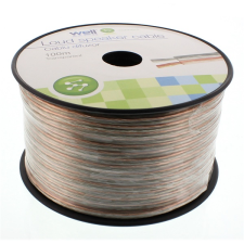 WELL hangszórókábel 2x0,75 100 m átlátszó (LSP112TRW) (LSP112TRW) kábel és adapter