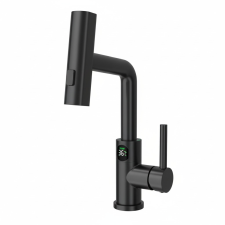 Welland FH-3281E mosogató csaptelep - többfunkciós fej - vízhőfok kijelző (fekete) csaptelep