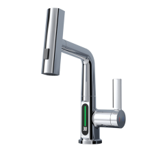 Welland FH-3428 mosogató smart csaptelep - kihúzható multifunkciós fej - vízhőfok kijelző (króm) csaptelep