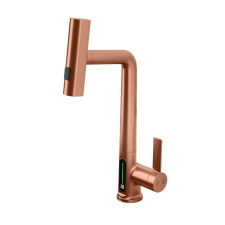 Welland FH-3428 mosogató smart csaptelep - kihúzható multifunkciós fej - vízhőfok kijelző (rose gold) csaptelep