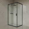 Welland RE-810 zuhanykabin elhúzható ajtóval - 80 x 100 cm - fekete profil