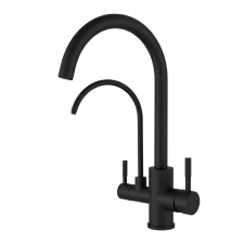 Welland Rialto 3 utas / vízszűrős mosogató csaptelep - kihúzható zuhanyfej (fekete) csaptelep