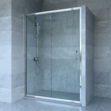 Welland SD-130 elhúzható zuhanyajtó - 130 cm - matt króm profil kád, zuhanykabin