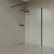Welland WIA-110 walk-in zuhanyfal - fekete profil - 110 cm kád, zuhanykabin