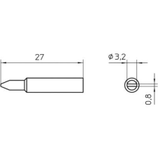 Weller Pákahegy WXP 65-höz, véső, 3,2 mm, Weller XNT C (T0054485899) forrasztási tartozék