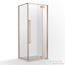 Wellis Mika 90x90 szögletes nyílóajtós zuhanykabin easy clean bevonattal, brushed rosegold kád, zuhanykabin