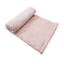 Wellsoft, nyomott mintás babatakaró 70*90 cm - rózsaszín babaágynemű, babapléd