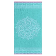 Welora Strandtörölköző, pamut, mandala minta 75x150cm, türkizkék babatörülköző, kifogó