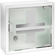 WENKO gyógyszeres szekrény rozsdamentes acél fényes 25 cm x 25 cm fürdőszoba bútor