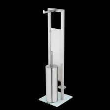 WENKO RIVALTA WC-KEFE GARNITÚRA ÁLLÓ MATT KRÓM ACÉL 18X70X23,5CM takarító és háztartási eszköz