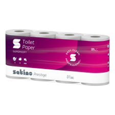 Wepa Satino Wepa Prestige toalettpapír 3 rétegű, fehér, 150 lap, 8 tek/csg 8 csomag/zsák higiéniai papíráru