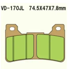 Wesrah VD-170SRJLX első fékbetét Wesrah Futómű és fék alkatrészek Fékbetétek (tárcsafék) egyéb motorkerékpár alkatrész