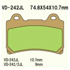 Wesrah VD-242/2JL fékbetét Wesrah  Futómű és fék alkatrészek Fékbetétek (tárcsafék) egyéb motorkerékpár alkatrész