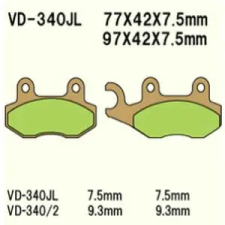 Wesrah VD-340/3JL fékbetét Wesrah  Futómű és fék alkatrészek Fékbetétek (tárcsafék) egyéb motorkerékpár alkatrész