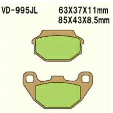 Wesrah VD-995JL fékbetét Wesrah  Futómű és fék alkatrészek Fékbetétek (tárcsafék) egyéb motorkerékpár alkatrész