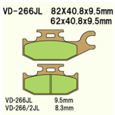 Wesrah Vesrah VD-266JL fékbetét Wesrah Futómű és fék alkatrész Fékbetét (tárcsafék) egyéb motorkerékpár alkatrész