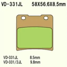 Wesrah Vesrah VD-331JL fékbetét Wesrah Futómű és fék alkatrészek Fékbetétek (tárcsafék) egyéb motorkerékpár alkatrész