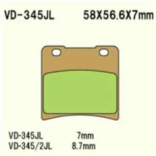 Wesrah VESRAH VD-345/2JL fékbetét Wesrah  Futómű és fék alkatrészek Fékbetétek (tárcsafék) egyéb motorkerékpár alkatrész