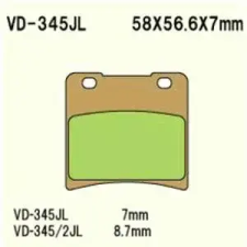 Wesrah VESRAH VD-345/2JL fékbetét Wesrah Futómű és fék alkatrészek Fékbetétek (tárcsafék) egyéb motorkerékpár alkatrész