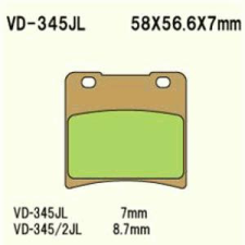 Wesrah Vesrah VD-345JL fékbetét Wesrah Futómű és fék alkatrész Fékbetét (tárcsafék) egyéb motorkerékpár alkatrész