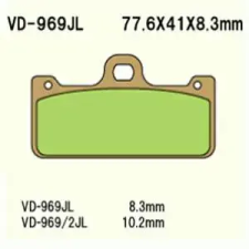 Wesrah Vesrah VD-969RJL fékbetét Wesrah Futómű és fék alkatrészek Fékbetétek (tárcsafék) egyéb motorkerékpár alkatrész