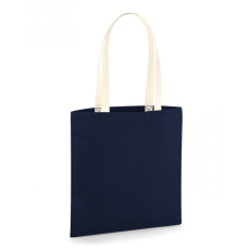 Westford Mill Uniszex organikus bevásárló táska Westford Mill EarthAware™ Organic Bag for Life - Contrast Handle Egy méret, Naturál/French Sötétkék (navy)