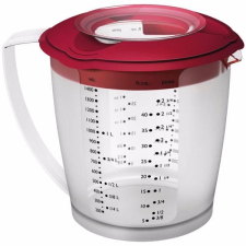 Westmark Keverőedény fedéllel és mérőpohárral, Westmark Helena, 1400 ml, piros konyhai eszköz