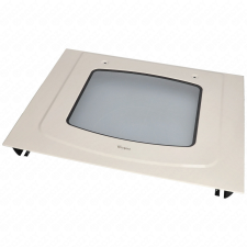 WHIRLPOOL - INDESIT 595x456 mm Üveg, ajtó, külső, fehér, (eredeti) WHIRLPOOL tűzhely beépíthető gépek kiegészítői