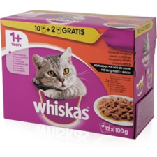 Whiskas Alutasakos 100g 12-Pack Húsos 1.2kg macskaeledel