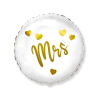  White, Fehér Mrs fólia lufi 46 cm (WP)