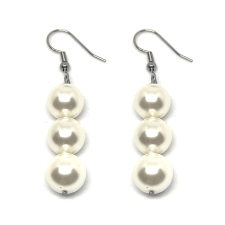 White Sparkle mesterséges gyöngy fülbevaló fülbevaló