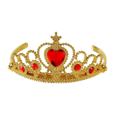 Widmann Arany tiara vörös drágakövekkel, egyméret party kellék