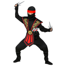 Widmann Piros harcos Ninja jelmez fegyverekkel - 158 cm (38568) jelmez