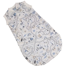 Wikids dupla pamut hálózsák - Fehér/Szürke-Kék Tesz-Vesz 62/68 (kék béléssel) hálózsák, pizsama