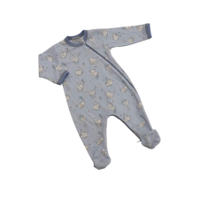 Wikids Hosszú ujjú cipzáros pamut rugi - Kék Elefántos - 62 rugdalózó