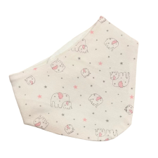 Wikids pamut baba sál/nyálkendő 2:1 - Rózsaszín Apró Elefántos 1-2 éves babasapka, sál