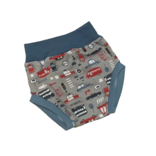 Wikids pamut pelus nadrág - Szürke/Kék autós - 68 babanadrág