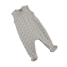 Wikids ujjatlan cipzáros pamut rugi - Fehér Bézs Csillagos 56-os rugdalózó