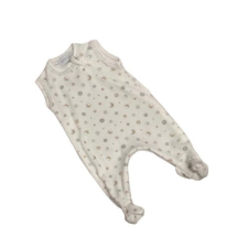 Wikids ujjatlan cipzáros pamut rugi - Fehér/Bézs/Szürke Csillagos 44 rugdalózó