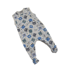 Wikids ujjatlan cipzáros pamut rugi - Fehér Kék Maci 56-os rugdalózó