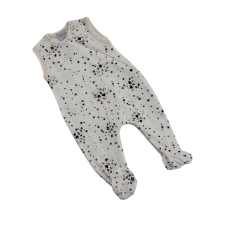 Wikids ujjatlan pamut rugi - Fehér Fekete Apró Virágos 68-as rugdalózó