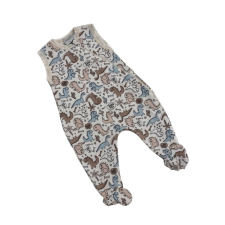 Wikids ujjatlan pamut rugi - Fehér Kék Barna Dinó 68-as rugdalózó