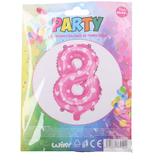 Wiky Lufi szívekkel rózsaszín szám:8 party kellék